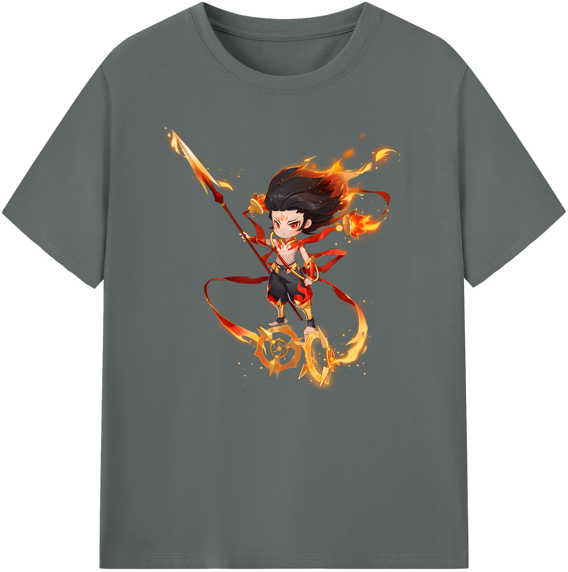 （画像用） Ne Zha 2 ナタ 魔童の大暴れ 綿100％ メンズ半袖Tシャツ｜肌触りやわらか＆通気性